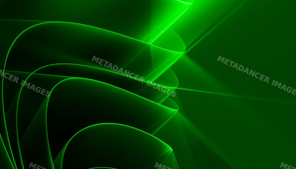 Digital green abstract curves creating a fluid modern visual effect