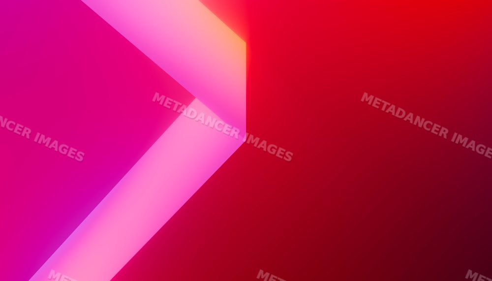 Abstract colorful geometric shape with gradient lighting on red
