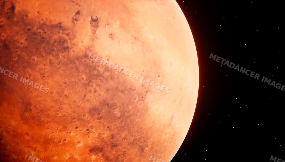 Close view of a rocky terrestrial planet