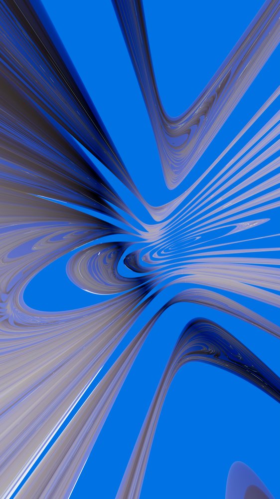 Abstract digital illustration displaying flowing curved lines over a bright blue background.