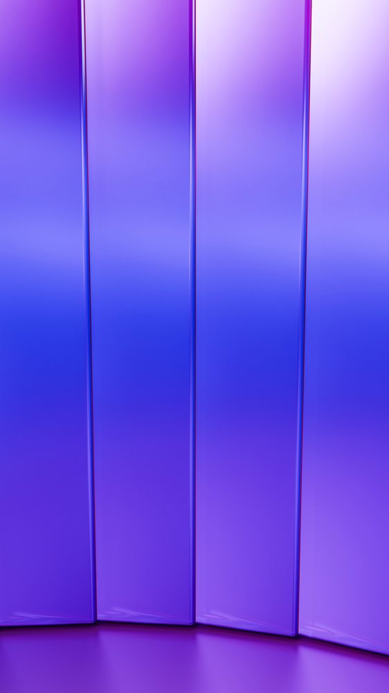 Abstract digital art featuring smooth, glossy vertical panels with a blue to purple gradient.