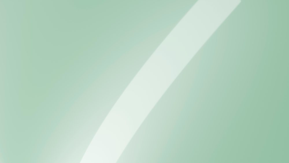 Minimalistic digital illustration of a smooth, curved green gradient shape on a pastel background.