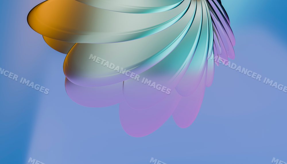 Abstract 3d colorful spiral shape on a smooth blue background