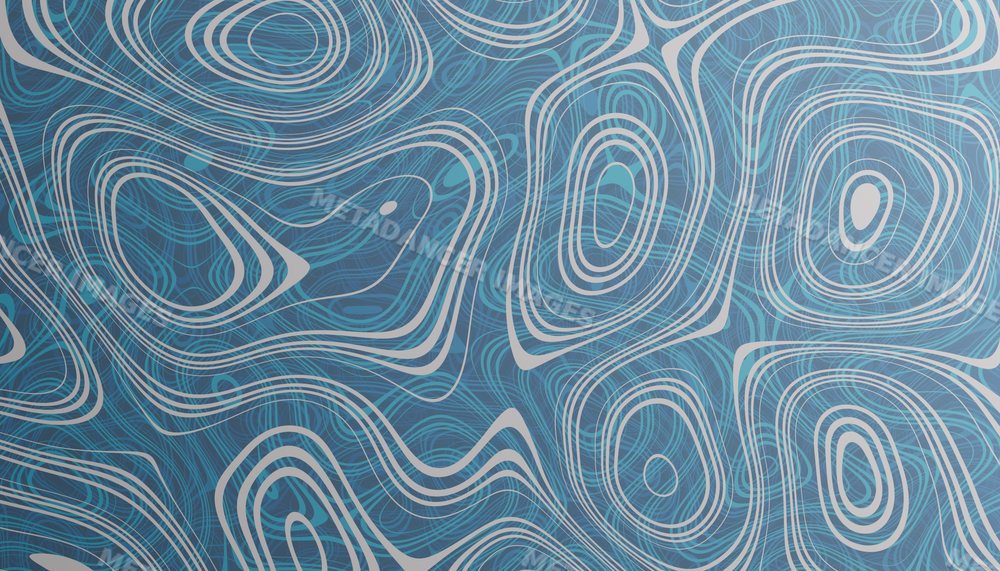 Abstract blue design with swirling curved lines and fluid shapes