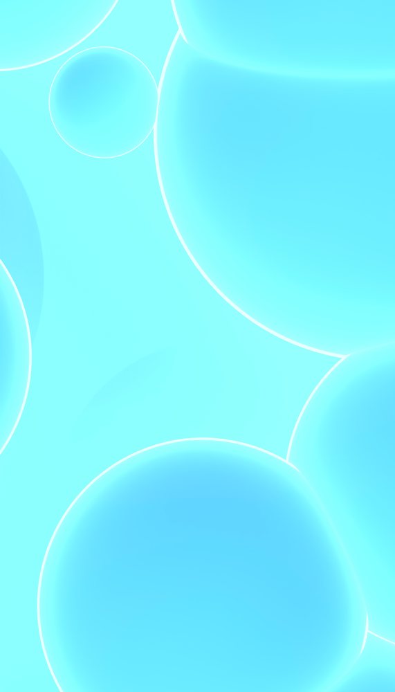 Blue glowing abstract bubbles with soft edges on a light blue background.