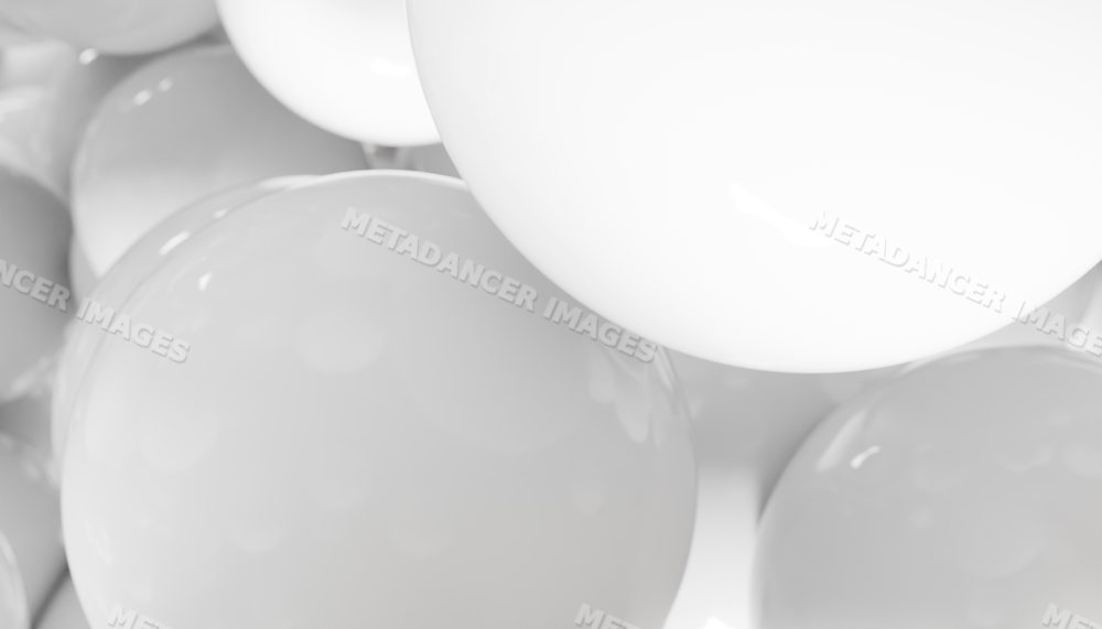 Close-up of white balloons used for festive party decoration