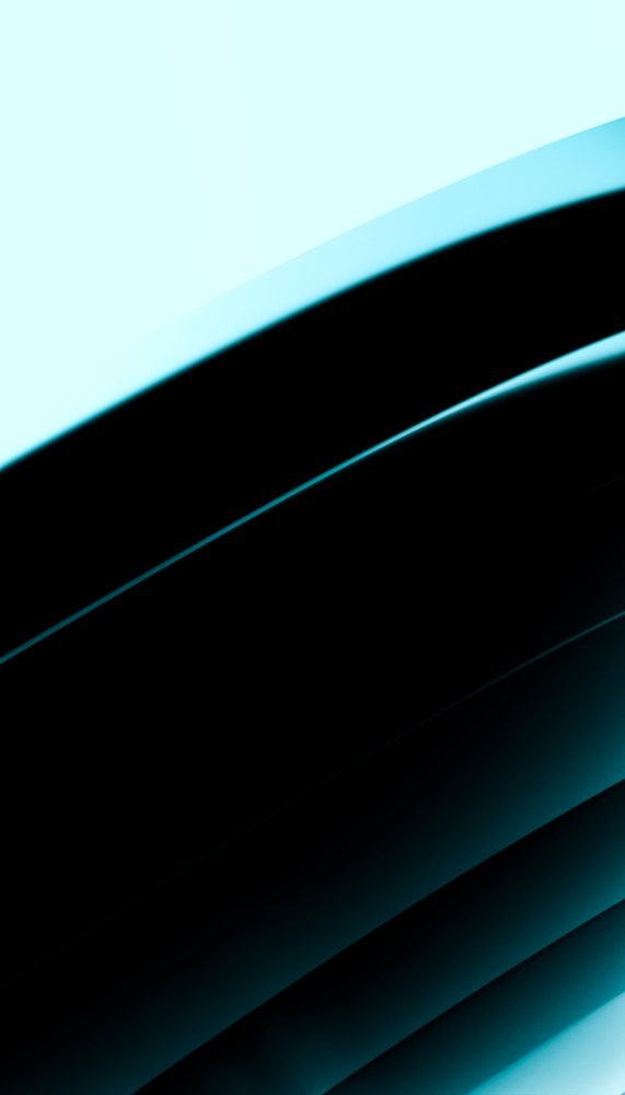 Abstract digital artwork featuring smooth blue curves on a black background with gradient lighting creating a modern design effect.