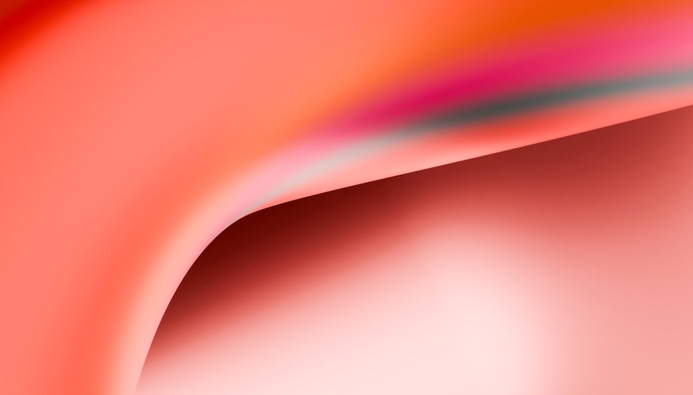 Abstract digital art featuring a smooth curved shape with a warm gradient of orange and pink hues.