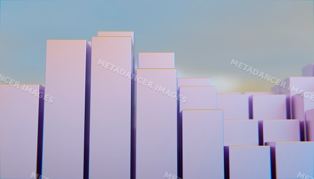 Abstract purple 3d rectangular blocks arranged