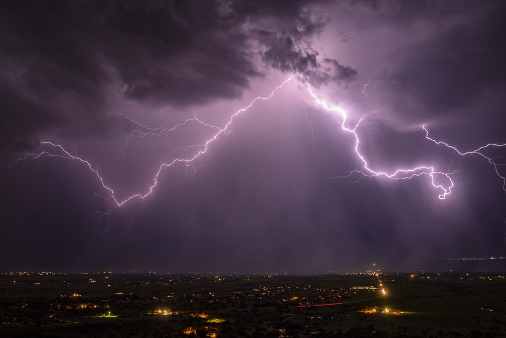 Lightning from Our Lady of the Sierras (Cerro de la Virgen).