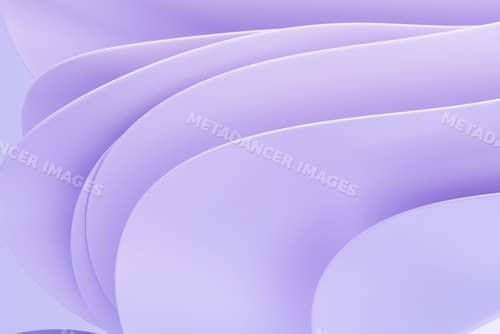 Abstract digital 3d render with smooth purple curved layers