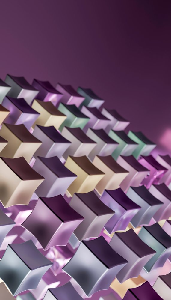 Colorful abstract arrangement of 3d cubes with soft lighting