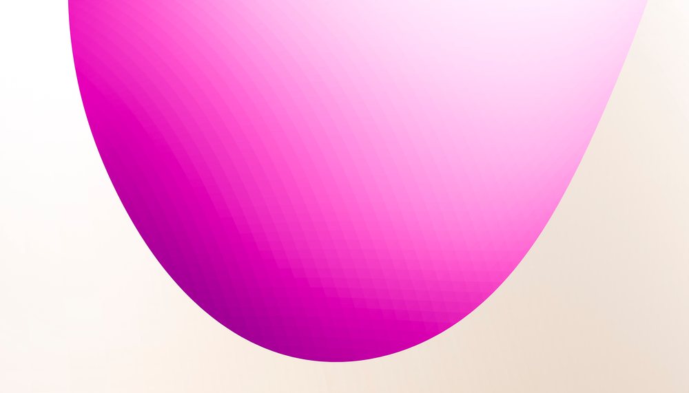 A smooth, minimalist abstract image featuring a large pink curved gradient shape on a light background.