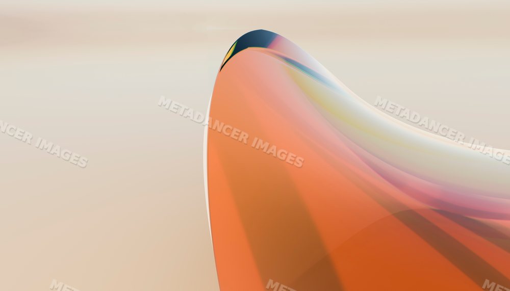 Abstract digital artwork with smooth curved orange shape and soft