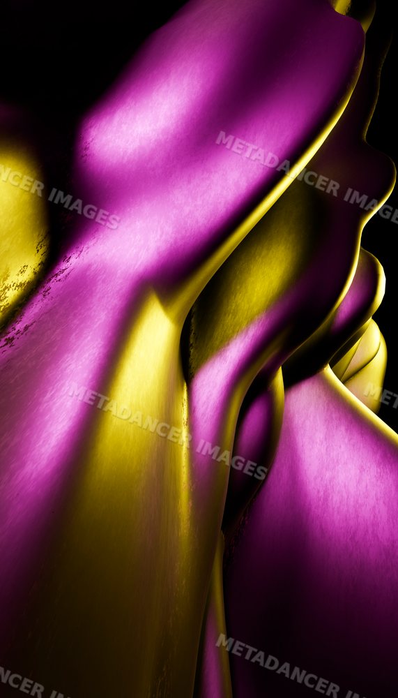 Close-up of a colorful smooth curved abstract sculpture