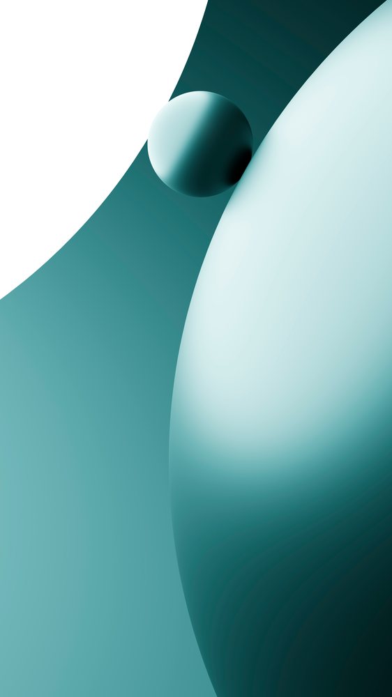 Abstract digital illustration showing two smooth blue gradient spheres with curved surfaces on a minimalist background.