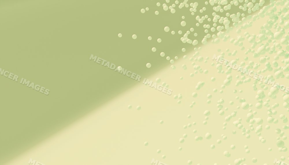 Abstract composition of floating spheres with light and shadow