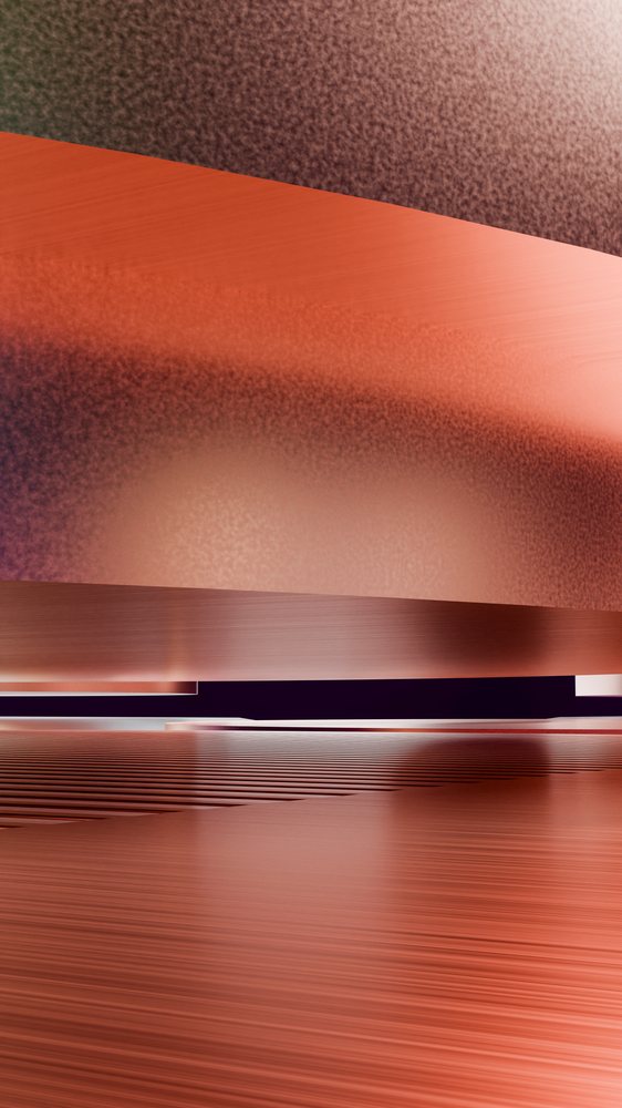 Abstract copper metallic surface featuring reflective horizontal lines in a modern digital illustration.