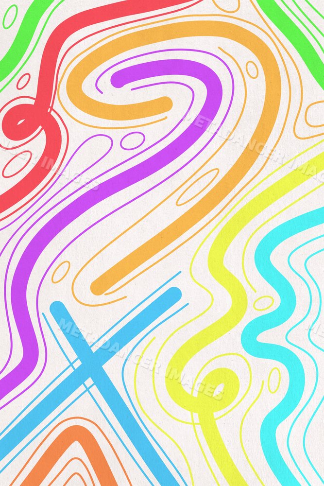 Colorful abstract illustration with flowing curved lines and vibrant