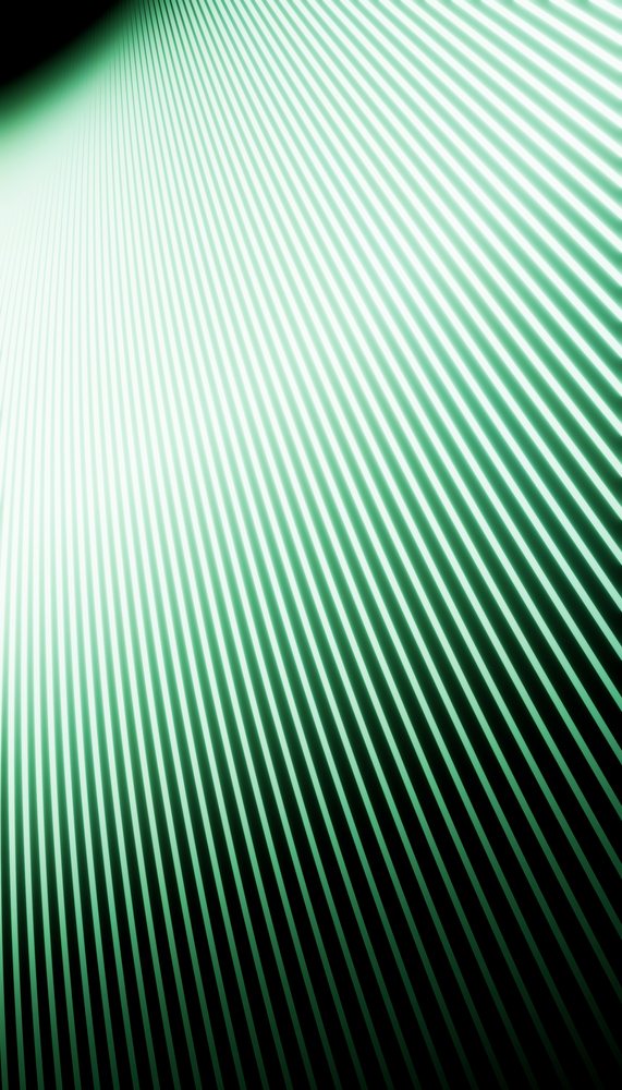 Abstract green beams of light radiate diagonally creating a glowing radiant pattern with a dynamic vibrant effect.