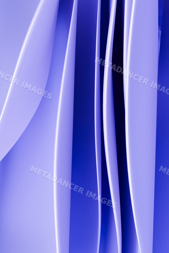 3d digital render of flowing abstract blue shapes with smooth curves