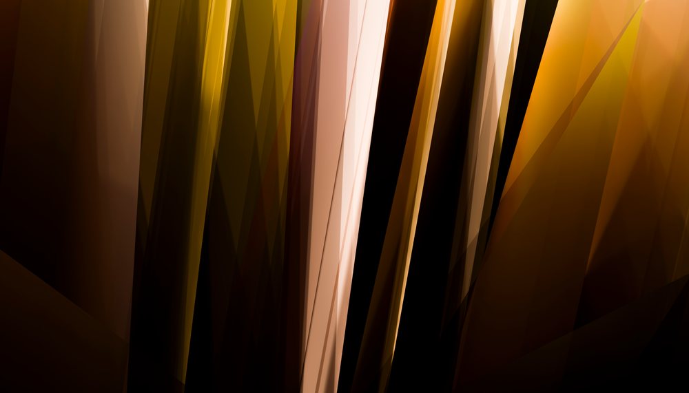 Abstract digital artwork featuring layered geometric shapes in gold and brown tones.