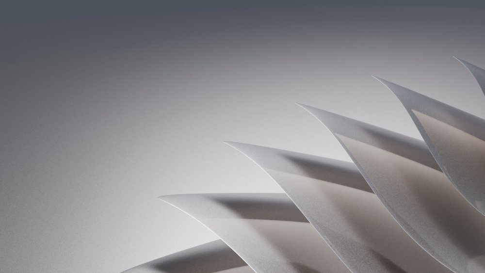 Abstract digital artwork featuring smooth curved shapes and a monochrome gradient background creating a modern minimalist composition.