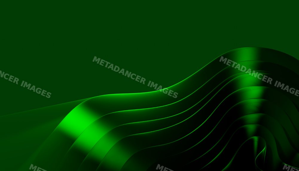 Smooth layered green waves form a modern abstract digital design