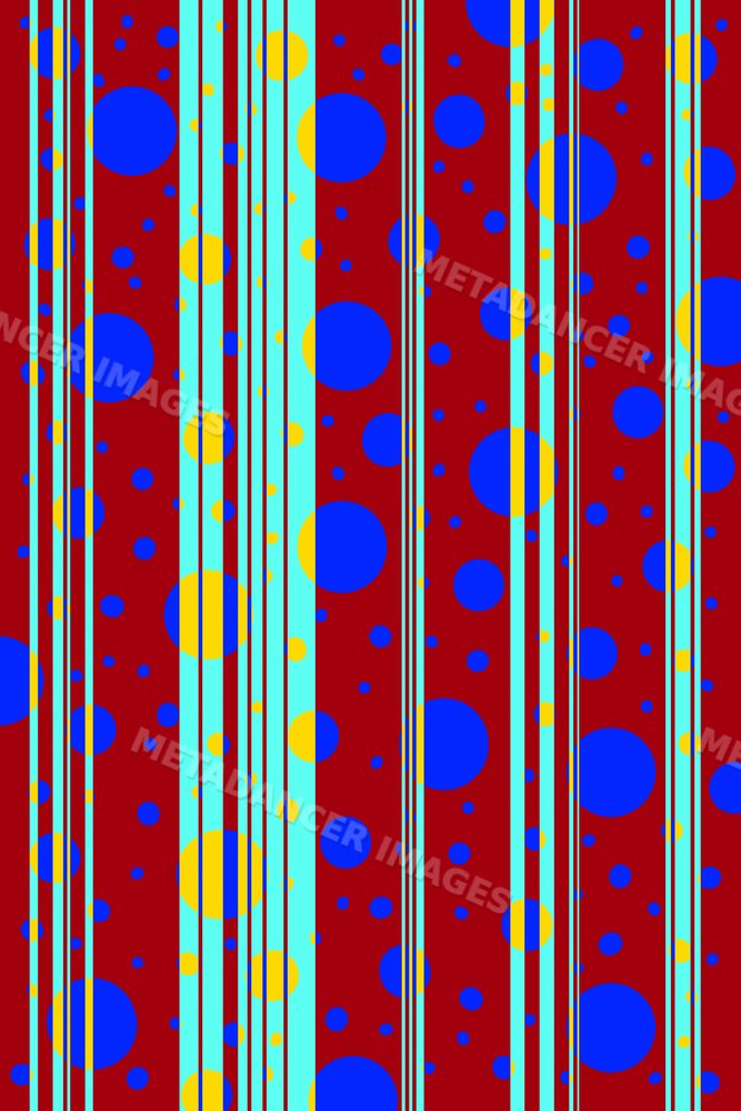 Abstract digital illustration with colorful circles and vertical