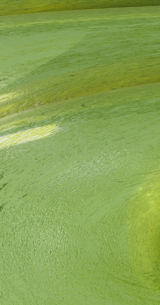 Abstract green brush strokes create a textured painted surface in a digital illustration style.