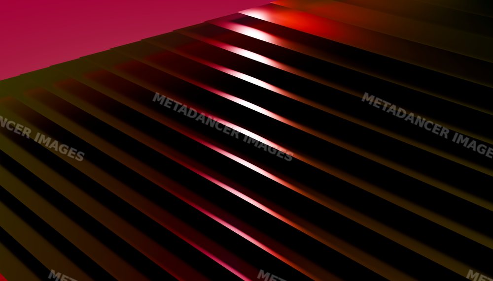 Diagonal slats create sharp light and shadow patterns