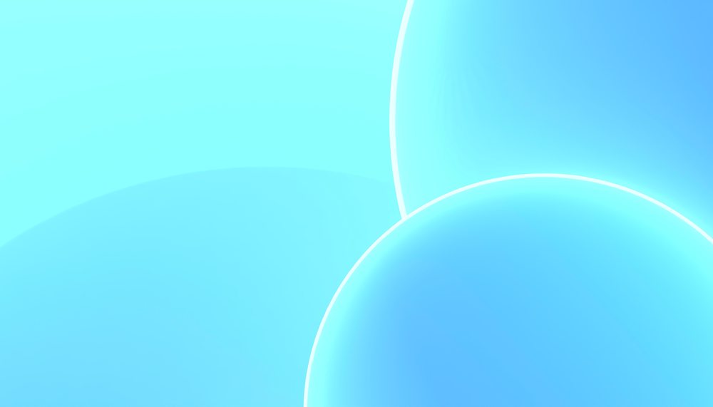 Blue glowing gradient spheres overlapping on a smooth digital abstract background.