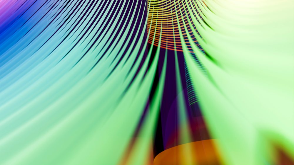 Abstract digital illustration with flowing colorful curved lines and smooth shapes in a modern style.