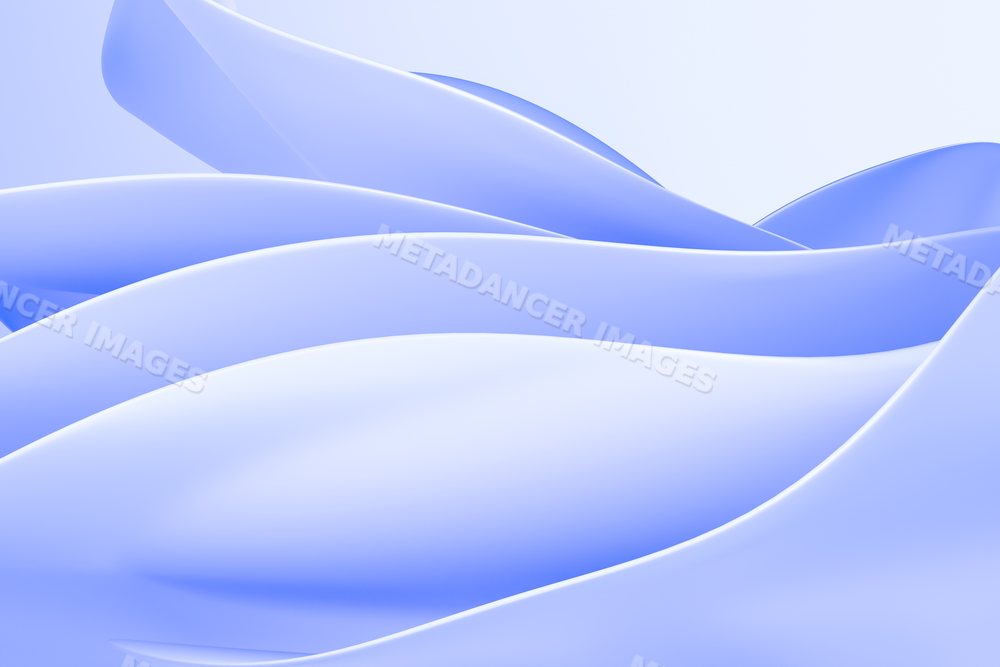 Smooth flowing blue abstract shapes create a modern 3d render
