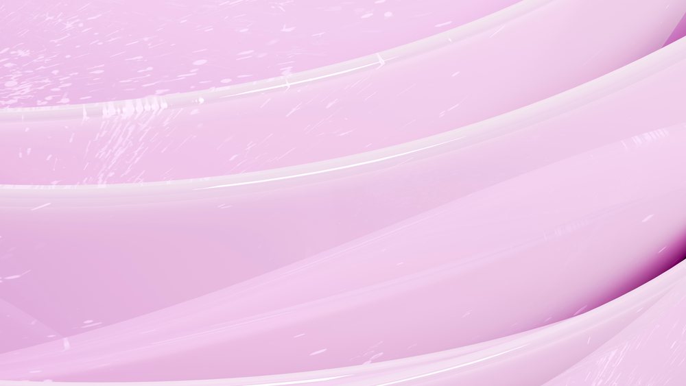 Pink abstract background with smooth, glossy curved textures forming flowing shapes.