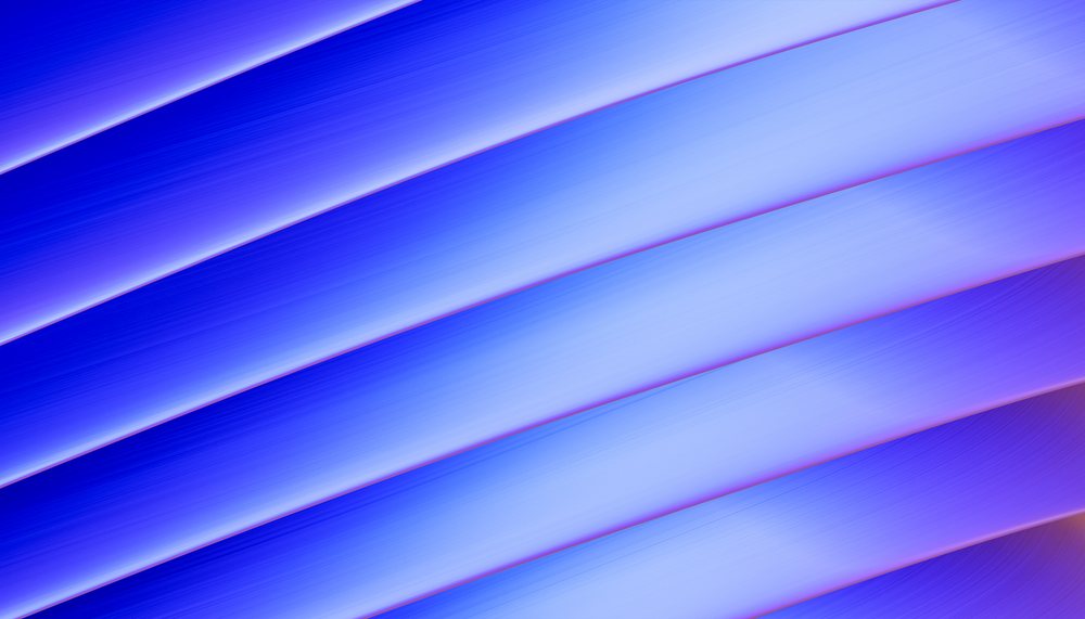 Abstract digital art of smooth curved blue to purple gradient lines blending into a glowing background.