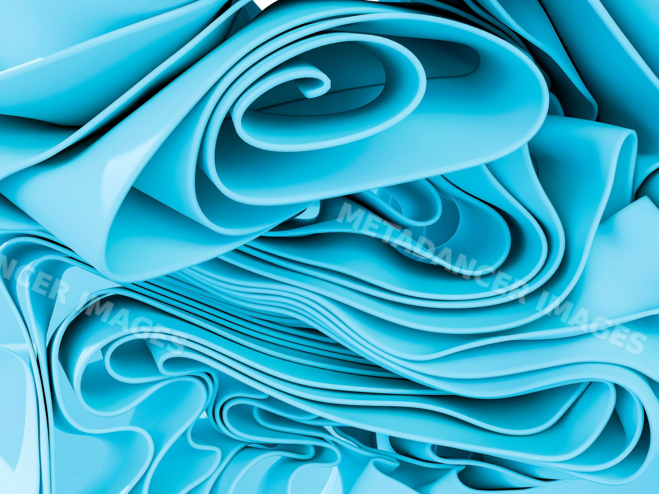 Close-up of abstract blue folded shapes creating layered texture