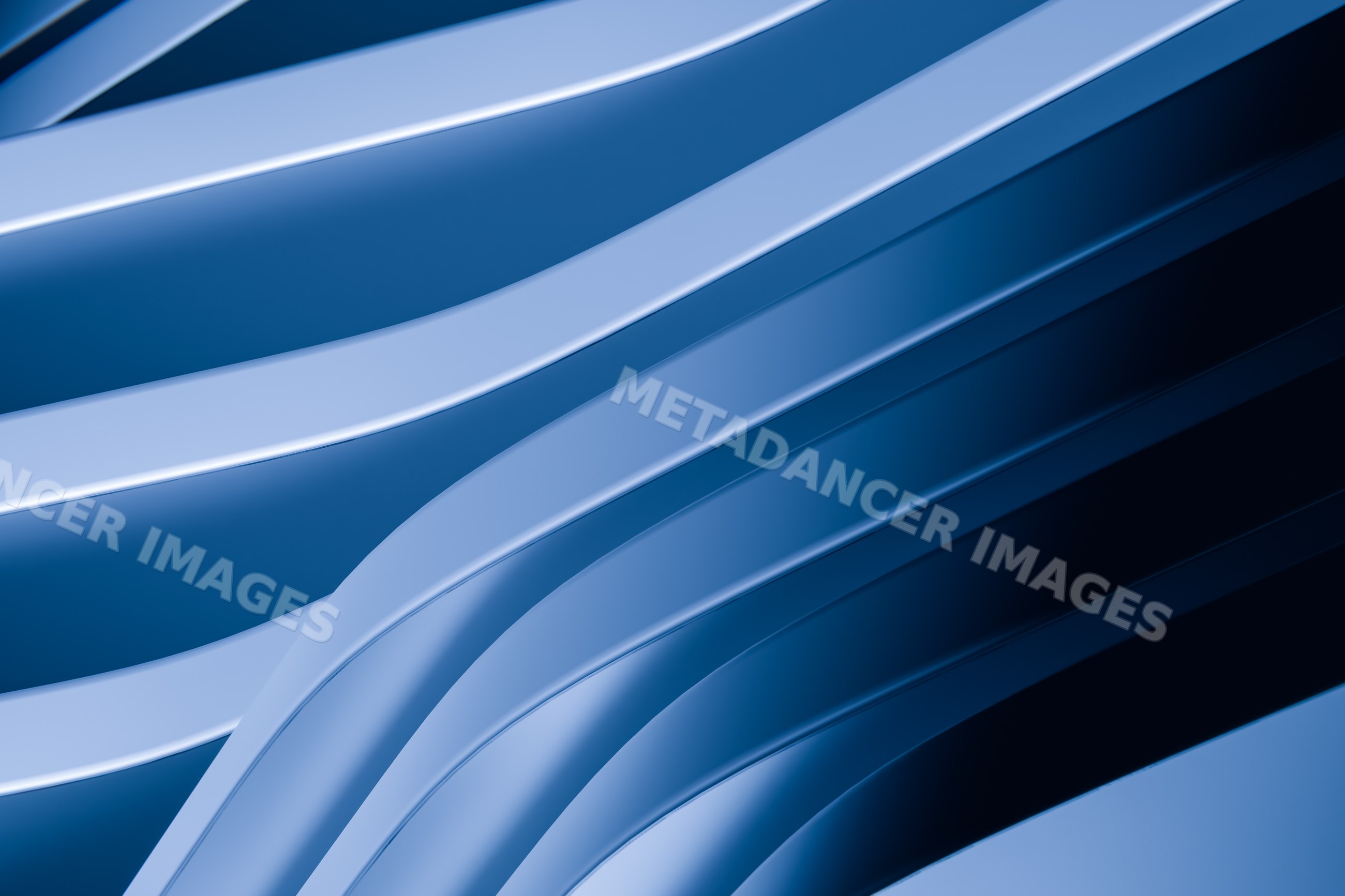 Abstract smooth blue waves and curves in a digital render background