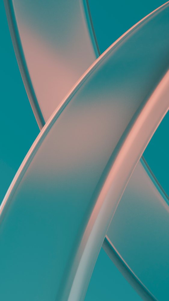 Abstract curved tubes twisting on blue background digital illustration