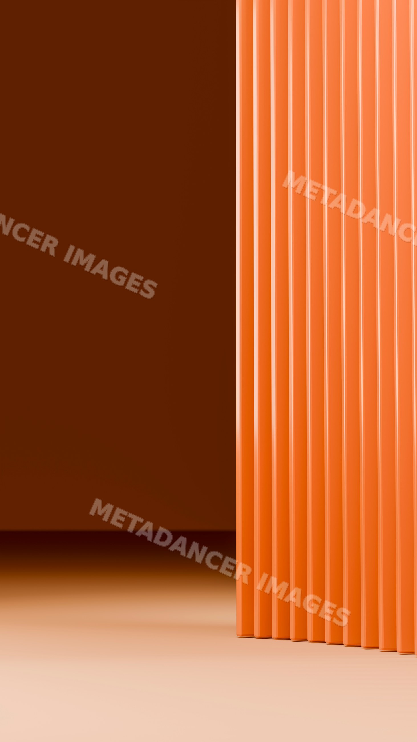 Vertical orange bars forming a modern minimalist abstract pattern