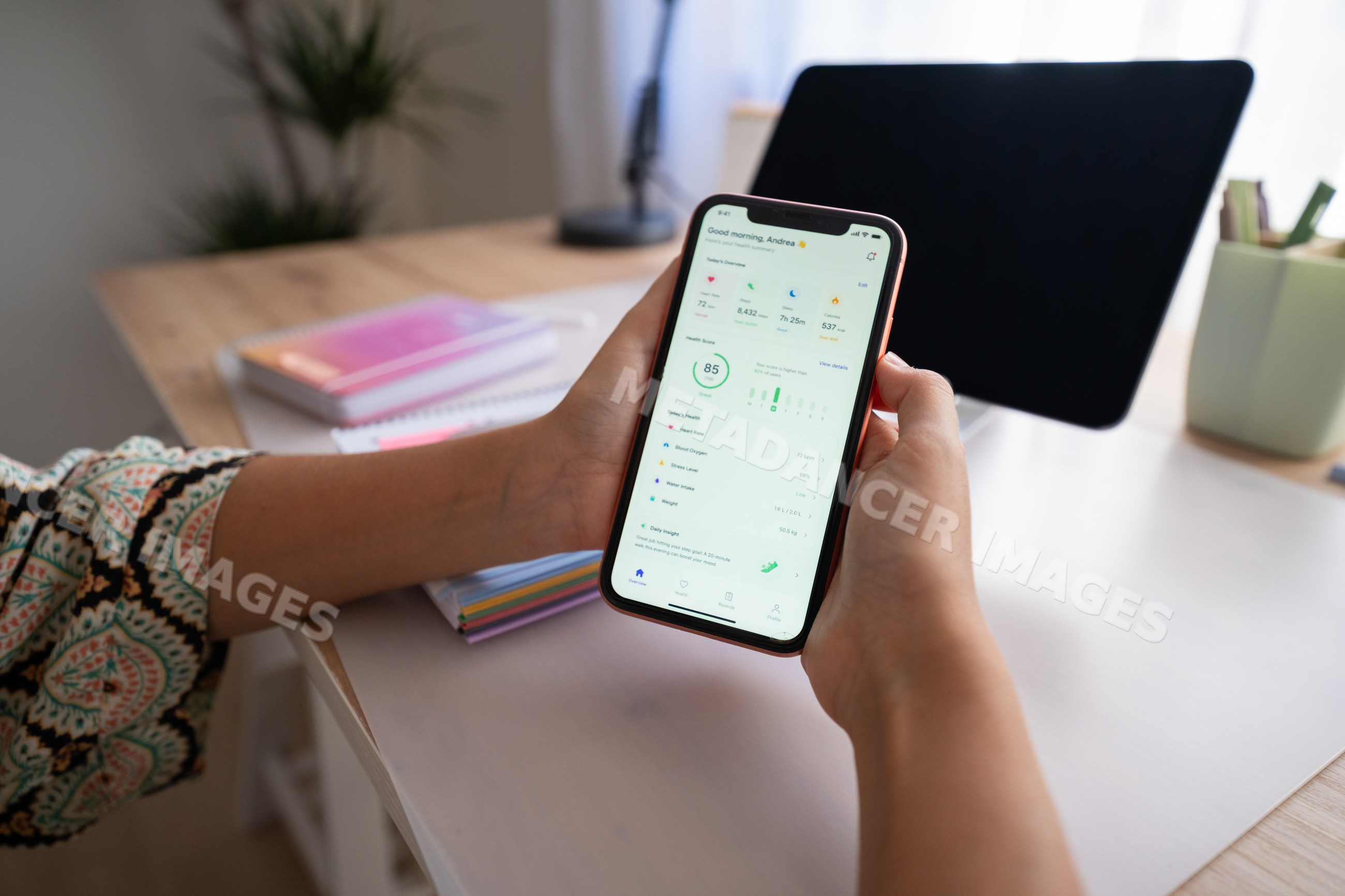 White person viewing digital health app on smartphone