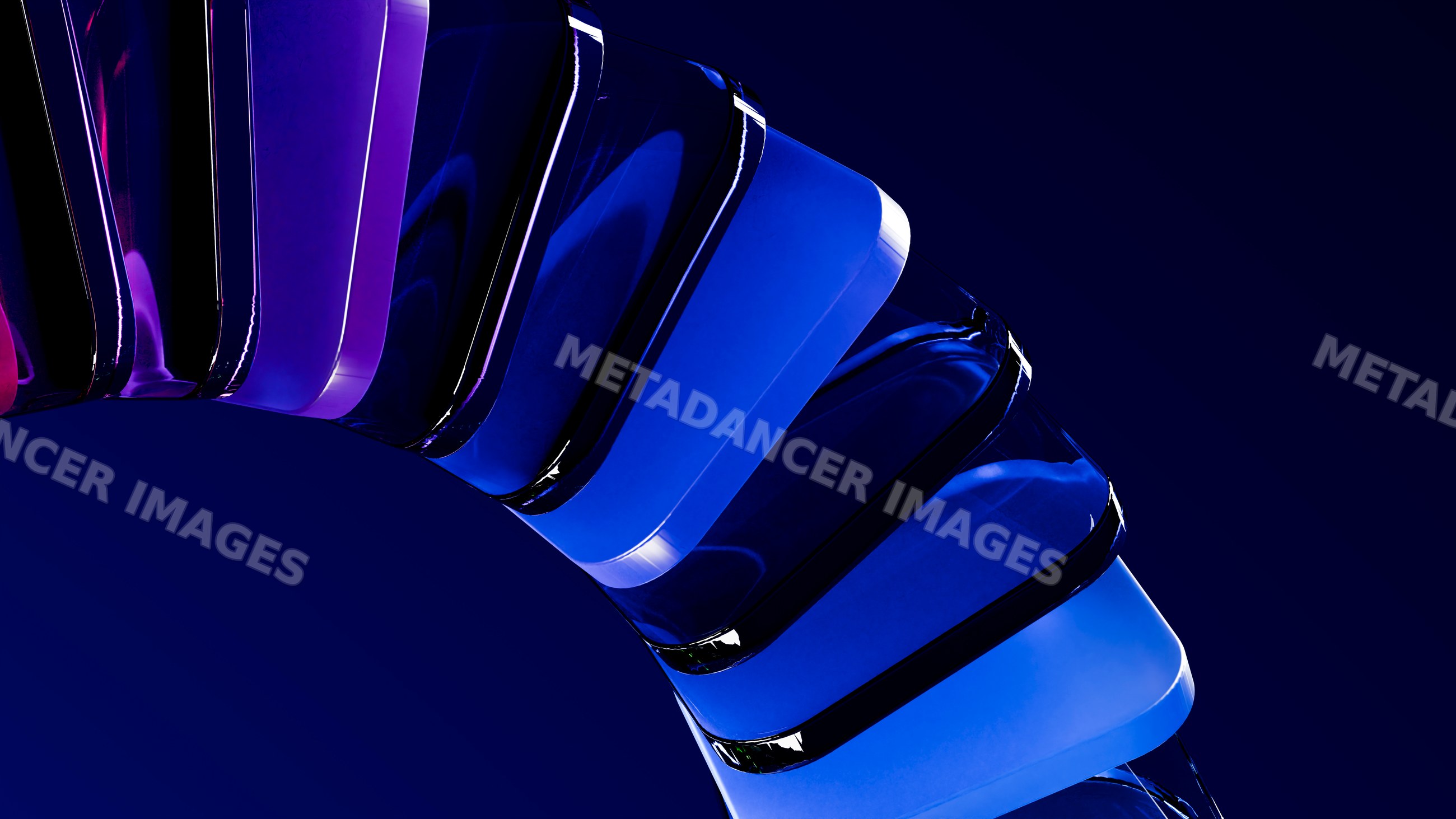 Abstract curved colorful glass shapes