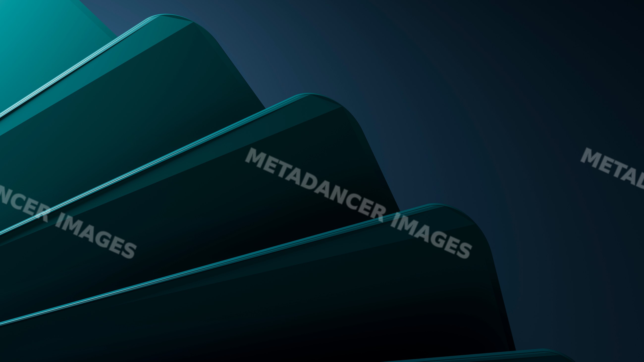 Abstract digital design with layered curved shapes and blue gradient