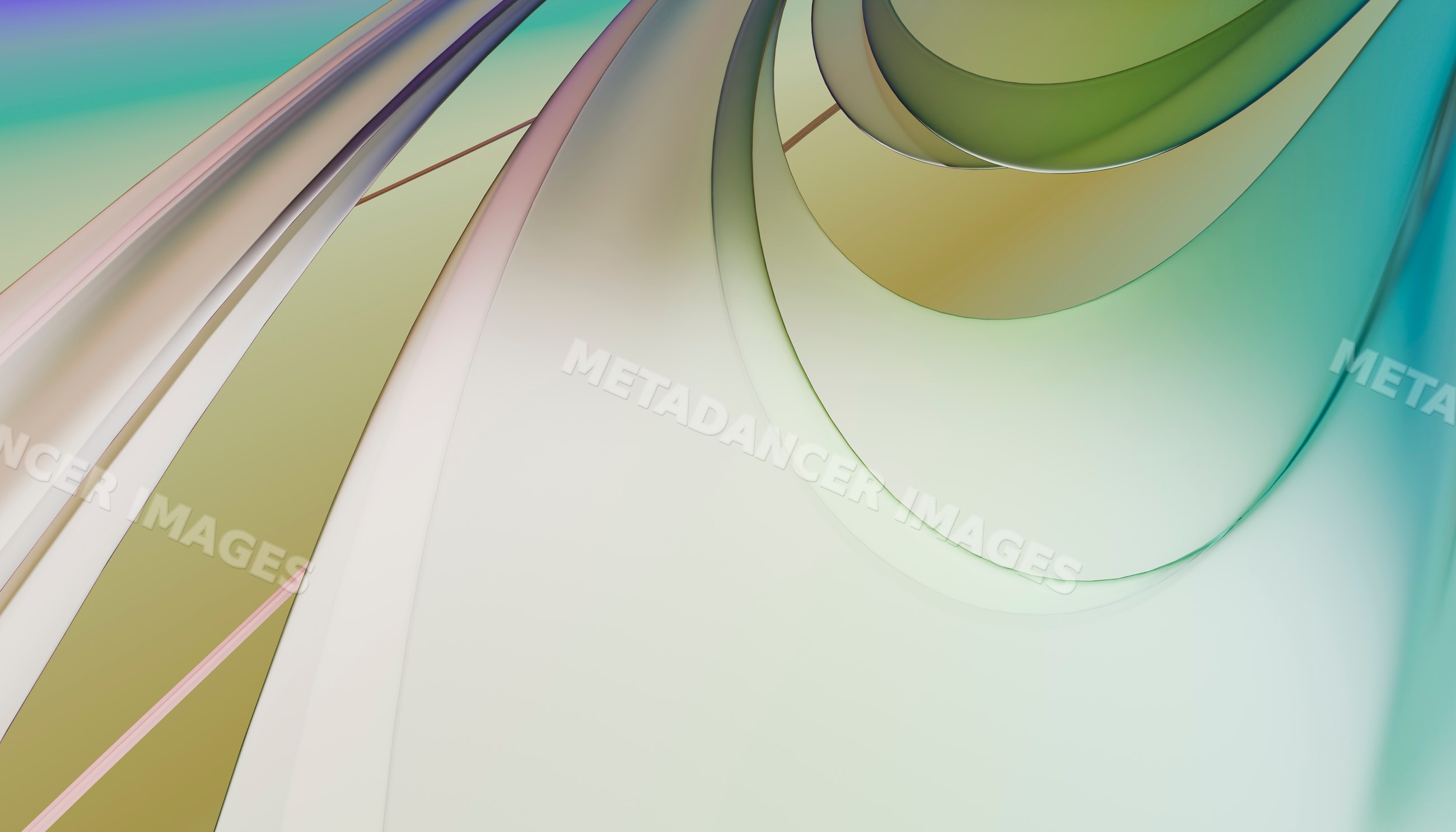 Abstract flowing curved forms in soft pastel tones digital art