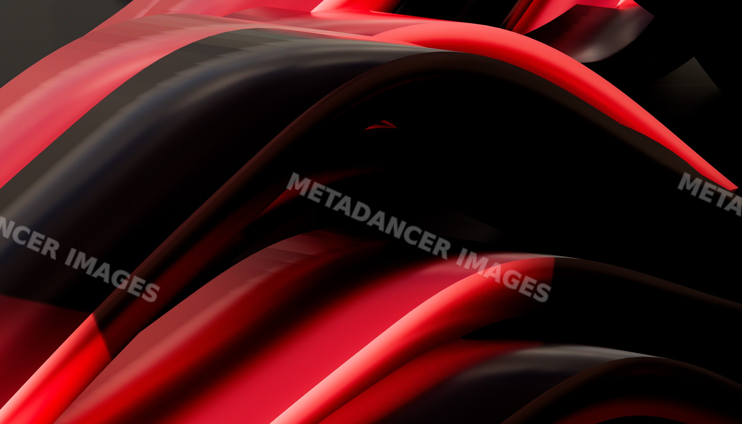 Abstract digital art with flowing red and black curved shapes