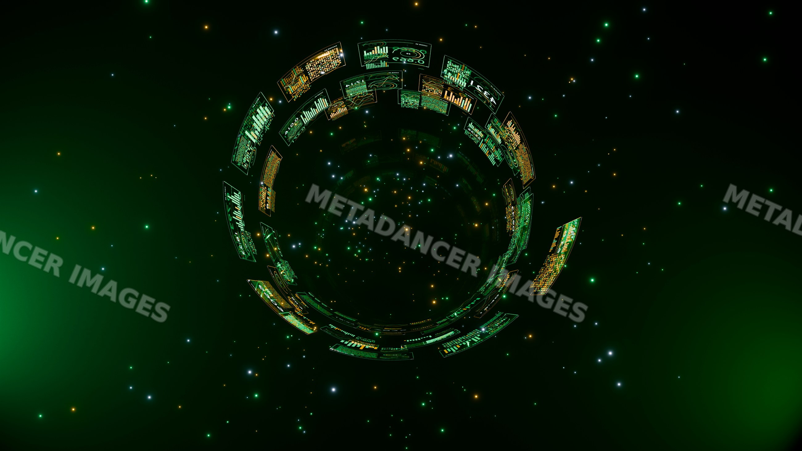 Holographic digital interface with data visualizations