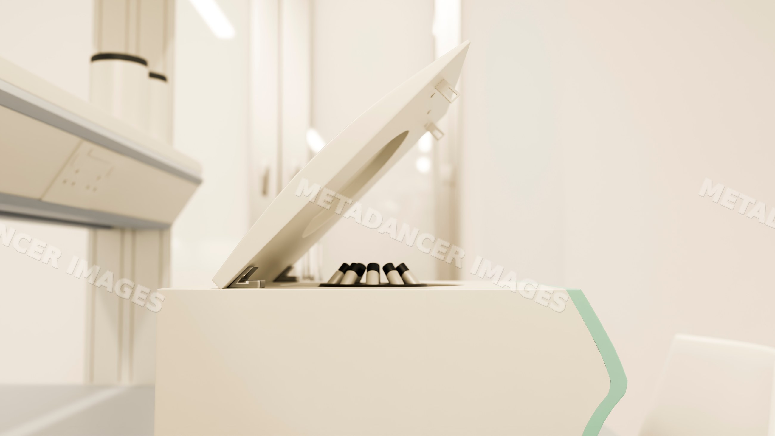 Laboratory centrifuge with test tubes for sample processing