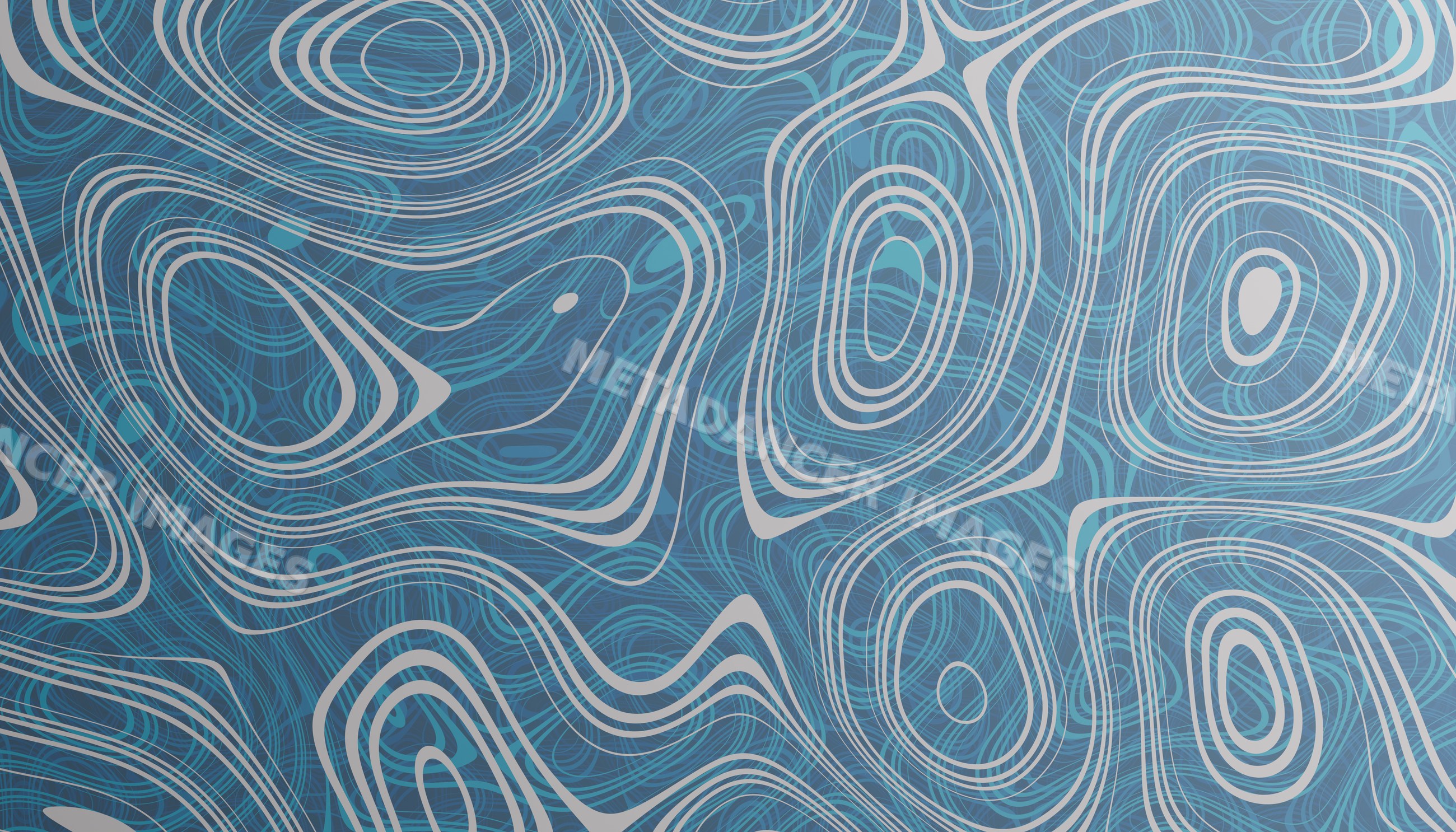 Abstract blue design with swirling curved lines and fluid shapes