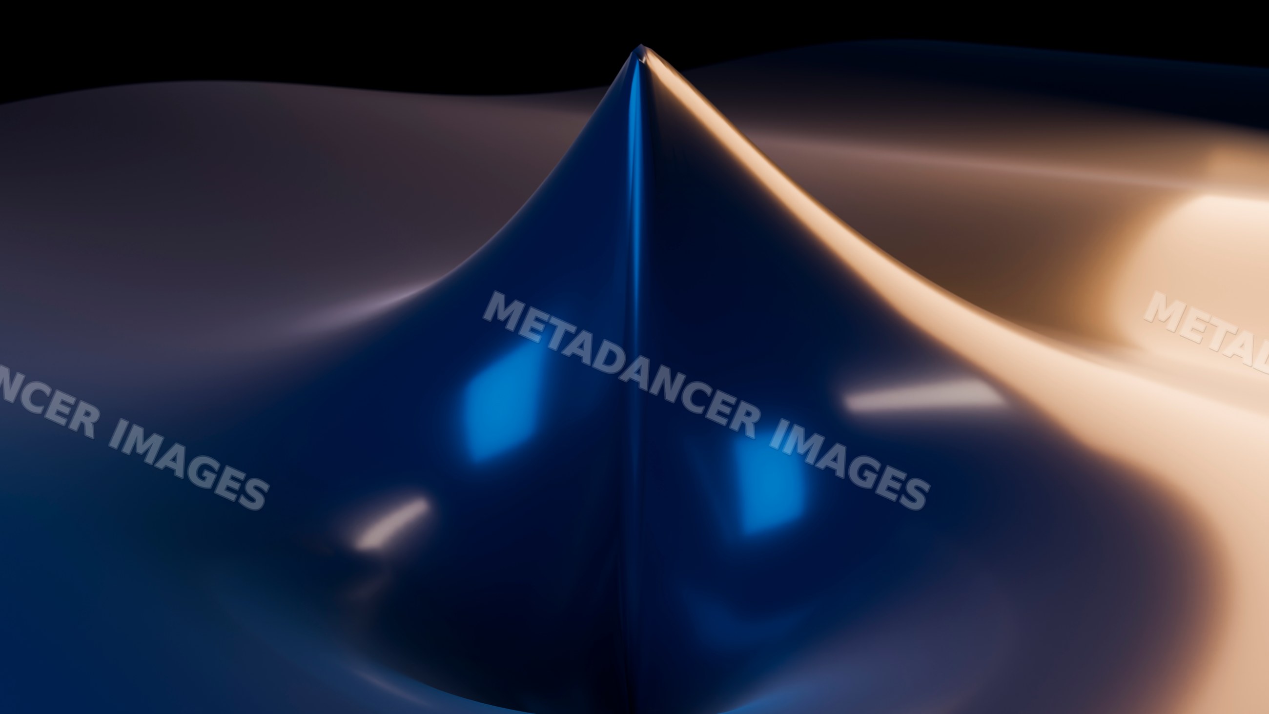Abstract smooth blue and orange fluid curves digital illustration