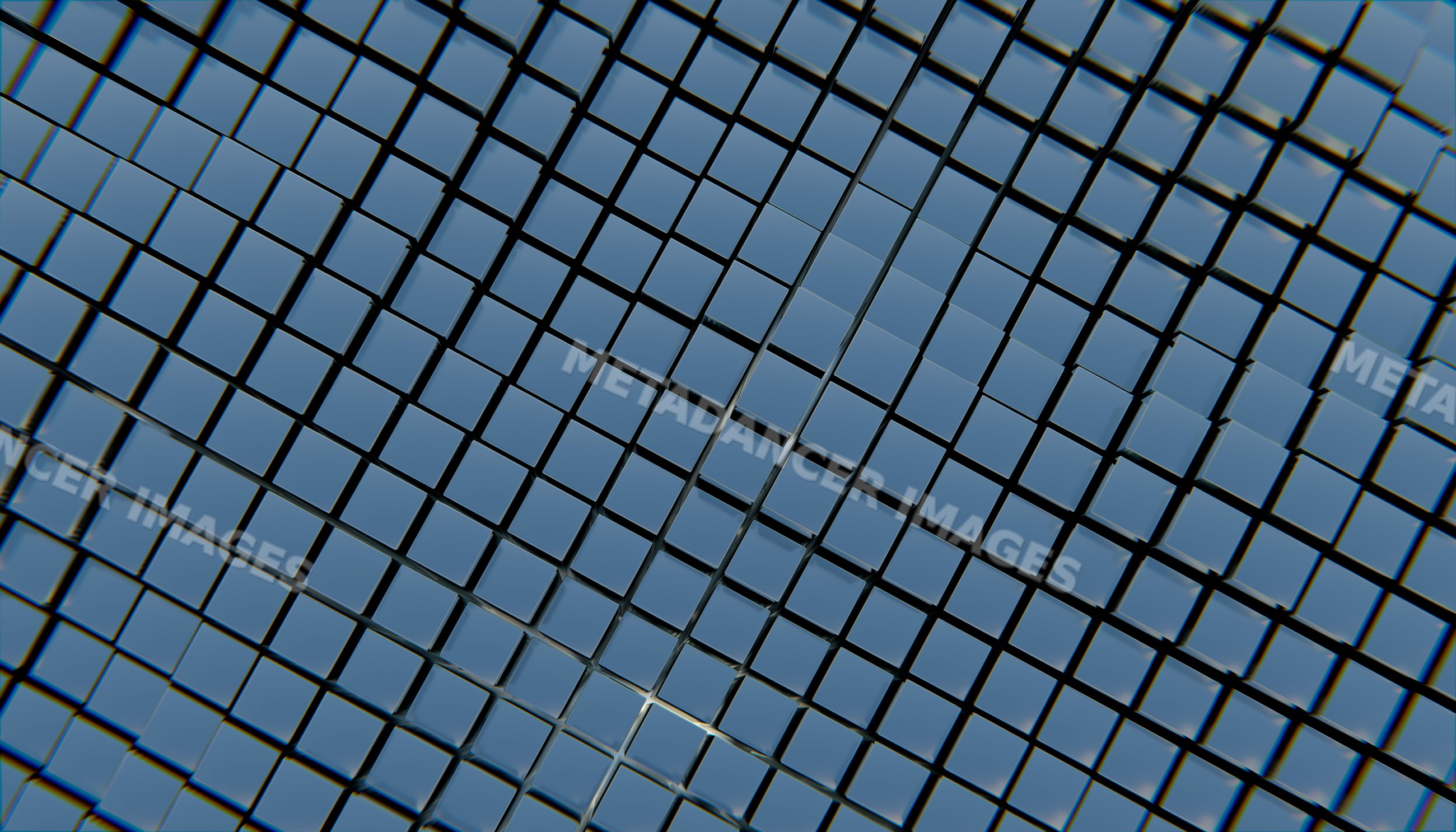 Modern building with reflective glass facade showing sky reflections